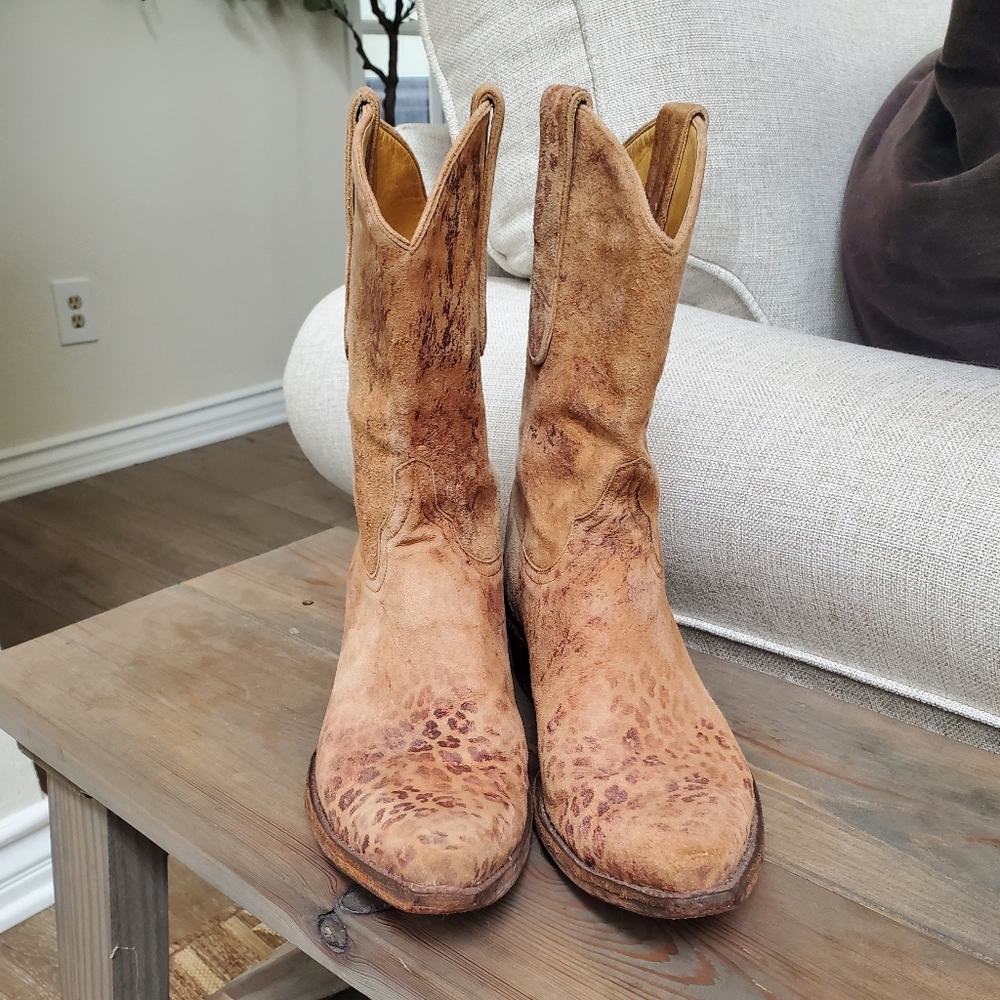 Old Gringo Suede Leopard Boots 9.5